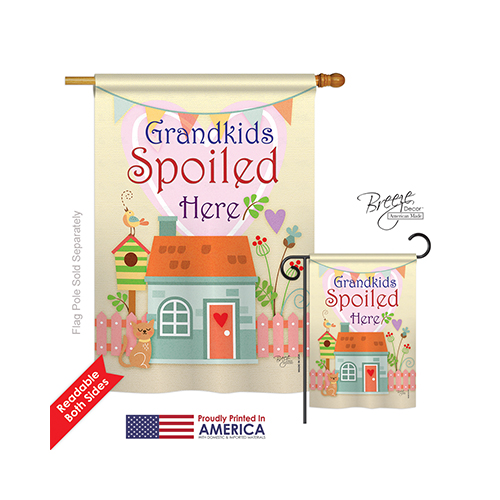 15003 Grandkids Spoiled Here 2-Sided Vertical Impression House Flag - 28 x 40 in.