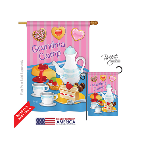 15077 Grandma Camp 2-Sided Vertical Impression House Flag - 28 x 40 in.