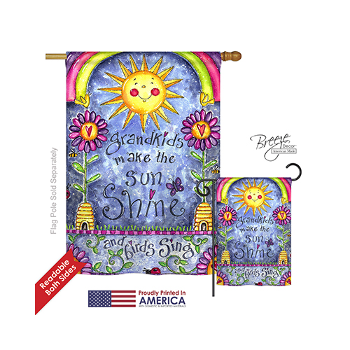 15108 Grandkids 2-Sided Vertical Impression House Flag - 28 x 40 in.
