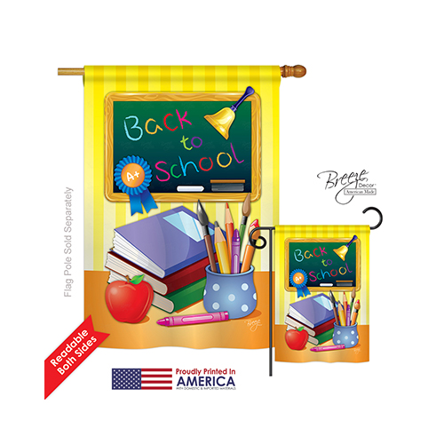 15074 School & Education Back to School 2-Sided Vertical Impression House Flag - 28 x 40 in.