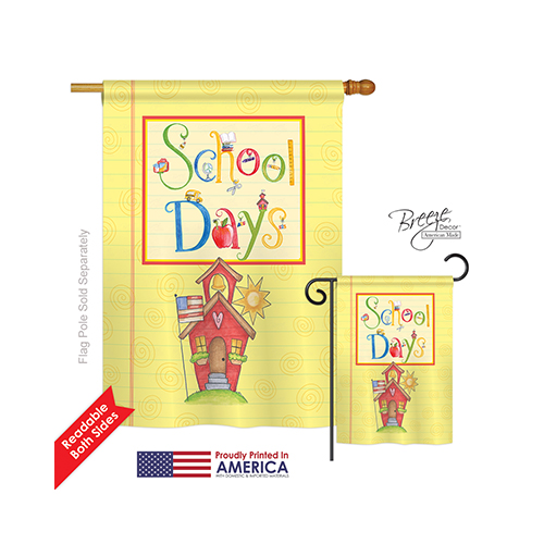 15105 School & Education School Days 2-Sided Vertical Impression House Flag - 28 x 40 in.