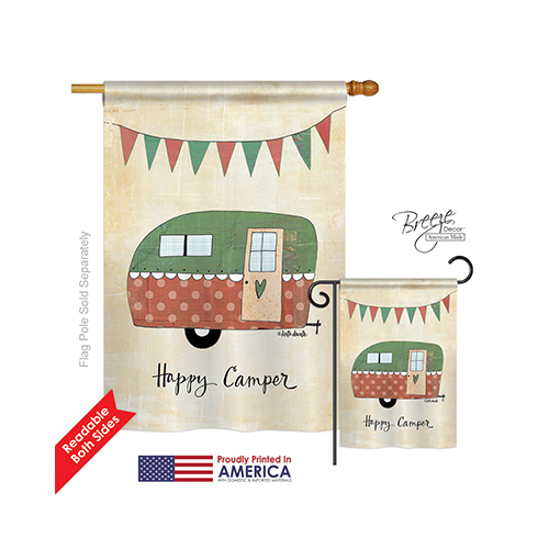 09046 Camper 2-Sided Vertical Impression House Flag - 28 x 40 in.