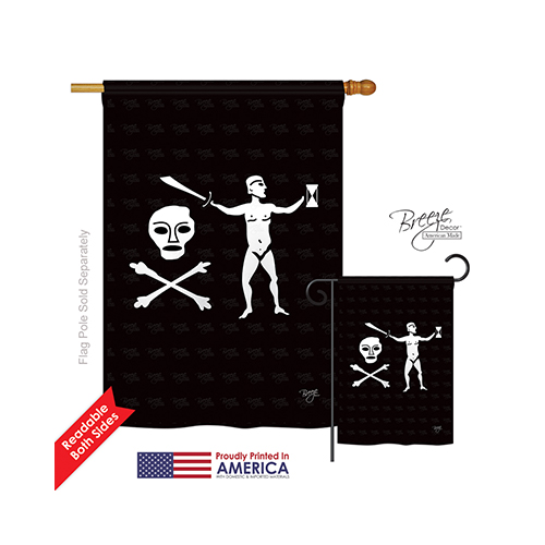 07041 Pirate Walter Kennedy 2-Sided Vertical Impression House Flag - 28 x 40 in.