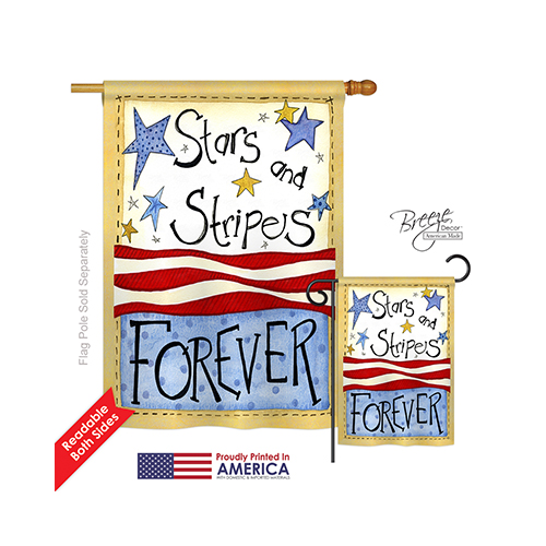 11005 Patriotic Stars & Stripes 2-Sided Vertical Impression House Flag - 28 x 40 in.