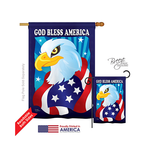 11051 Patriotic Freedom Eagle 2-Sided Vertical Impression House Flag - 28 x 40 in.