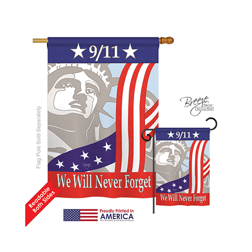 11060 Patriotic 42624 2-Sided Vertical Impression House Flag - 28 x 40 in.