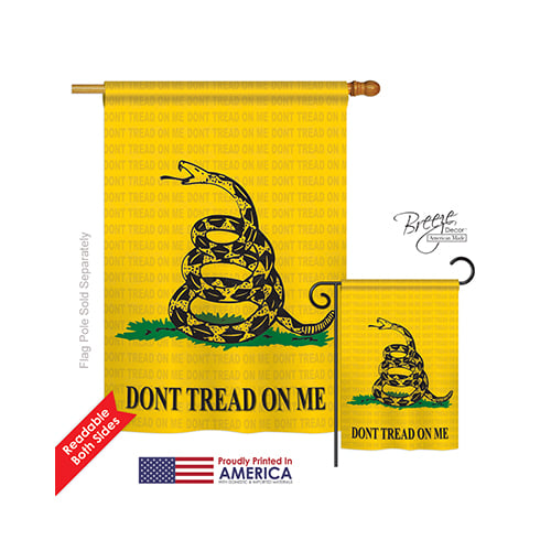 08066 Historic Gadsden 2-Sided Vertical Impression House Flag - 28 x 40 in.