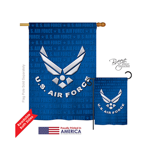 08053 Military US Air Force 2-Sided Vertical Impression House Flag - 28 x 40 in.