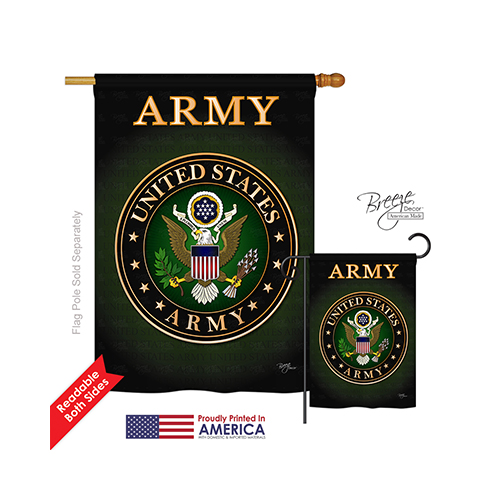 08055 Military Army 2-Sided Vertical Impression House Flag - 28 x 40 in.
