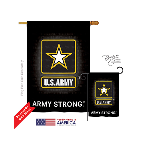 08061 Military U.S. Army 2-Sided Vertical Impression House Flag - 28 x 40 in.