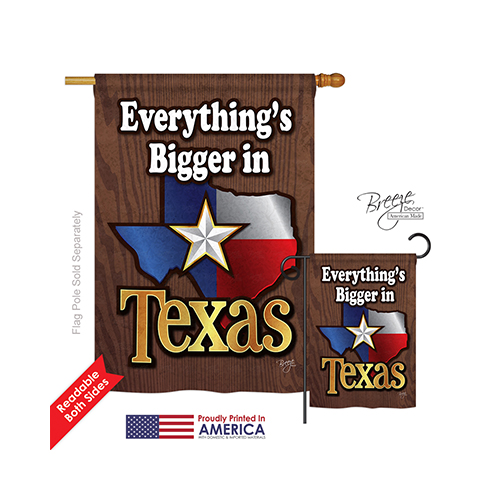 08067 States Texas 2-Sided Vertical Impression House Flag - 28 x 40 in.