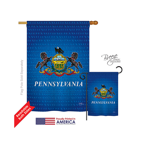 08081 States Pennsylvania 2-Sided Vertical Impression House Flag