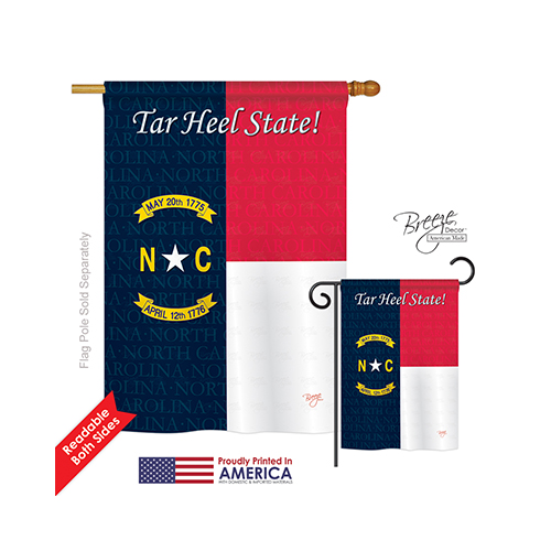 08087 States North Carolina 2-Sided Vertical Impression House Flag - 28 x 40 in.