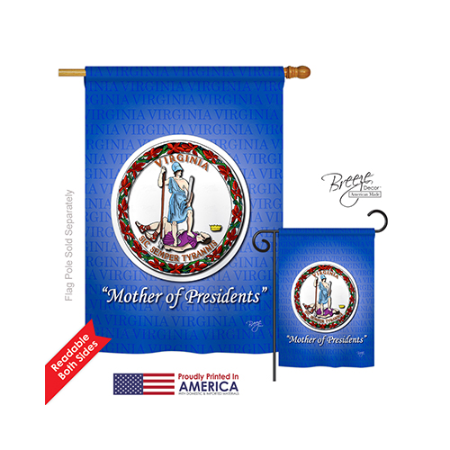 08088 States Virginia 2-Sided Vertical Impression House Flag - 28 x 40 in.