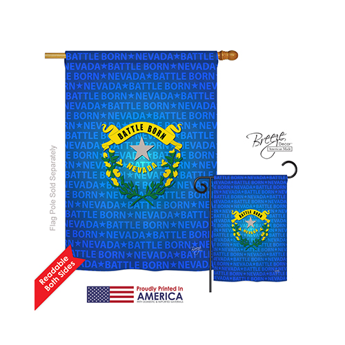 08100 States Nevada 2-Sided Vertical Impression House Flag - 28 x 40 in.