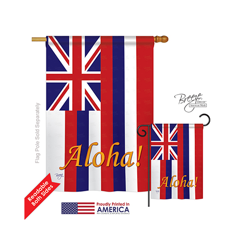 08121 States Hawaii 2-Sided Vertical Impression House Flag - 28 x 40 in.