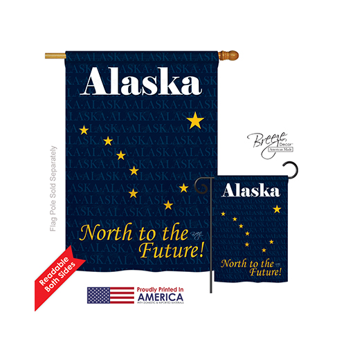 08135 States Alaska 2-Sided Vertical Impression House Flag - 28 x 40 in.