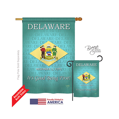 08139 States Delaware 2-Sided Vertical Impression House Flag - 28 x 40 in.