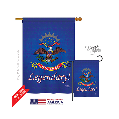 08149 States North Dakota 2-Sided Vertical Impression House Flag - 28 x 40 in.