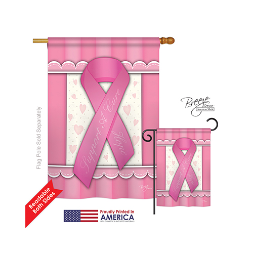 15086 Support A Cure 2-Sided Vertical Impression House Flag - 28 x 40 in.