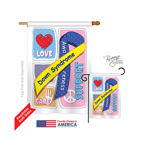 15088 Down Syndrome 2-Sided Vertical Impression House Flag - 28 x 40 in.
