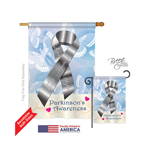 15094 Parkinsons 2-Sided Vertical Impression House Flag - 28 x 40 in.