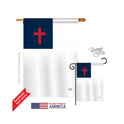 03049 Christian 2-Sided Vertical Impression House Flag - 28 x 40 in.