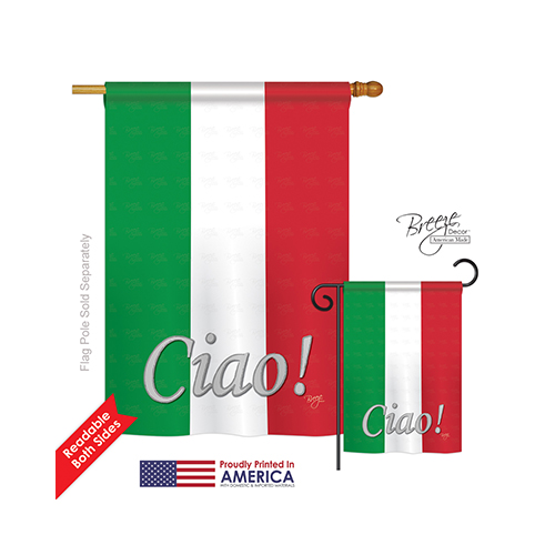 08027 Italian 2-Sided Vertical Impression House Flag - 28 x 40 in.