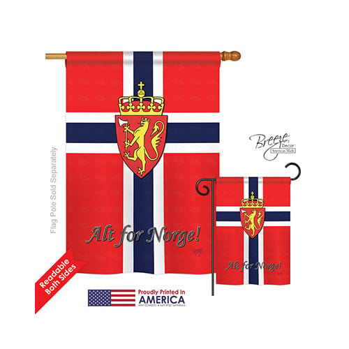 08092 Norway 2-Sided Vertical Impression House Flag - 28 x 40 in.