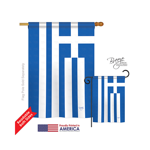 08095 Greece 2-Sided Vertical Impression House Flag - 28 x 40 in.