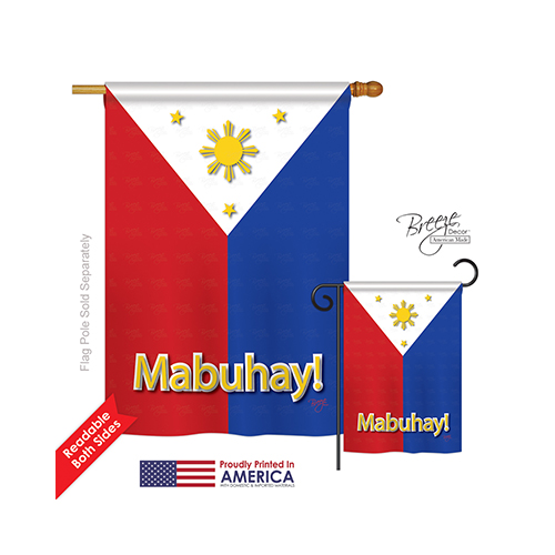 08097 Philippines 2-Sided Vertical Impression House Flag - 28 x 40 in.