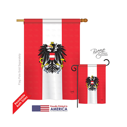 08119 Austria 2-Sided Vertical Impression House Flag - 28 x 40 in.
