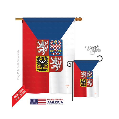 08120 Czech 2-Sided Vertical Impression House Flag - 28 x 40 in.