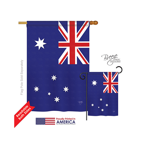 08122 Australia 2-Sided Vertical Impression House Flag - 28 x 40 in.