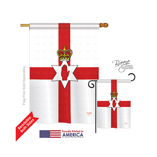 08169 Northern Ireland 2-Sided Vertical Impression House Flag 28 x 40 in.