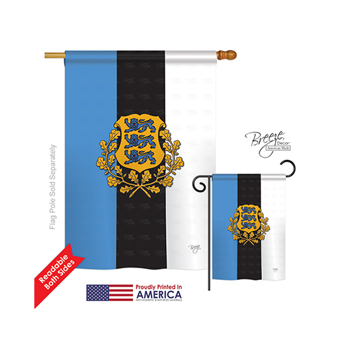 08171 Estonia 2-Sided Vertical Impression House Flag 28 x 40 in.