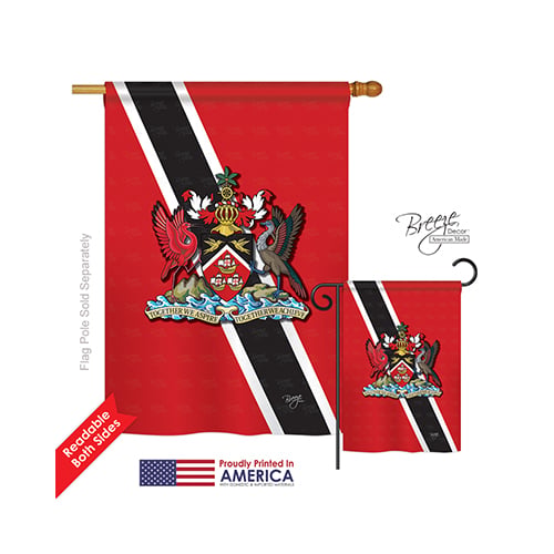 08172 Trinidad & Tobago 2-Sided Vertical Impression House Flag - 28 x 40 in.