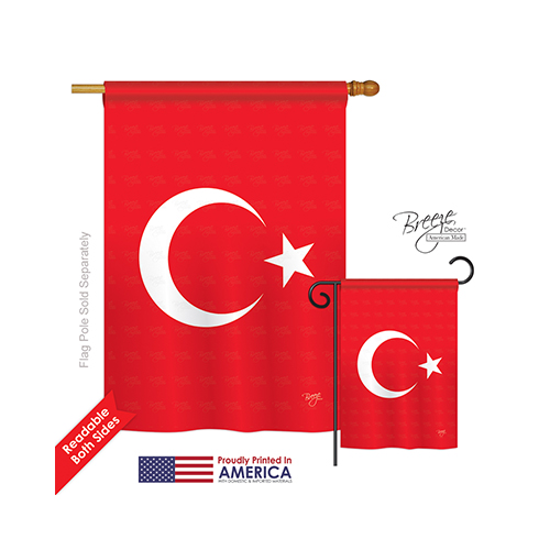 08194 Turkey 2-Sided Vertical Impression House Flag 28 x 40 in.