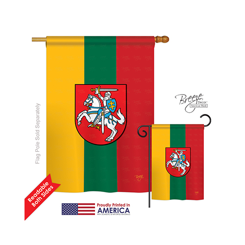 08198 Lithuania 2-Sided Vertical Impression House Flag - 28 x 40 in.
