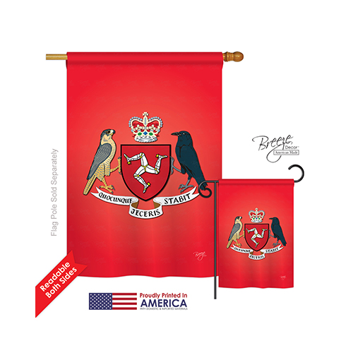 08200 Isle of Man 2-Sided Vertical Impression House Flag - 28 x 40 in.