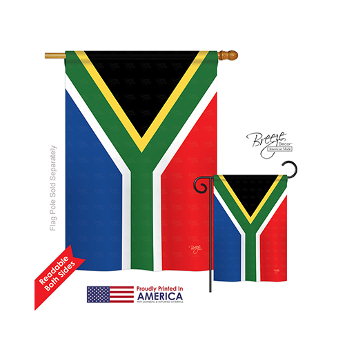 08208 South Africa 2-Sided Vertical Impression House Flag - 28 x 40 in.