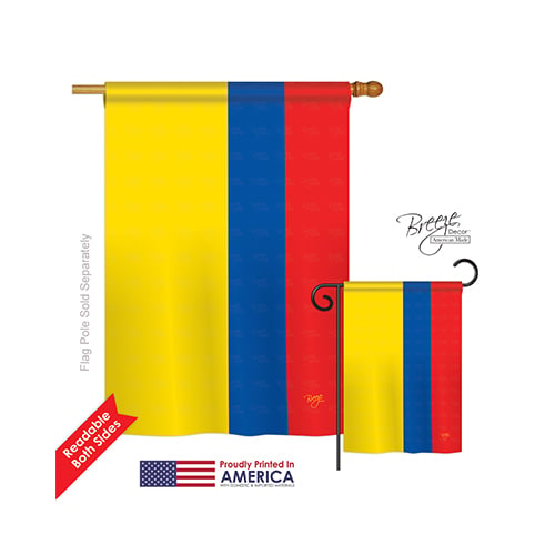 08220 Ecuador 2-Sided Vertical Impression House Flag - 28 x 40 in.