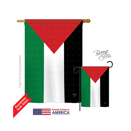 08228 Palestine 2-Sided Vertical Impression House Flag - 28 x 40 in.
