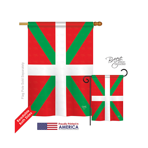 08234 Basque 2-Sided Vertical Impression House Flag - 28 x 40 in.