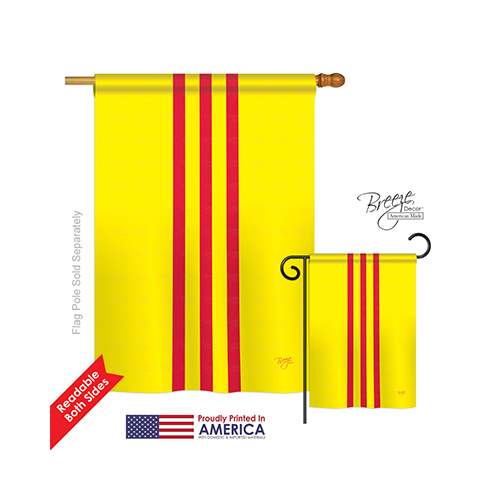 08236 South Vietnam 2-Sided Vertical Impression House Flag - 28 x 40 in.