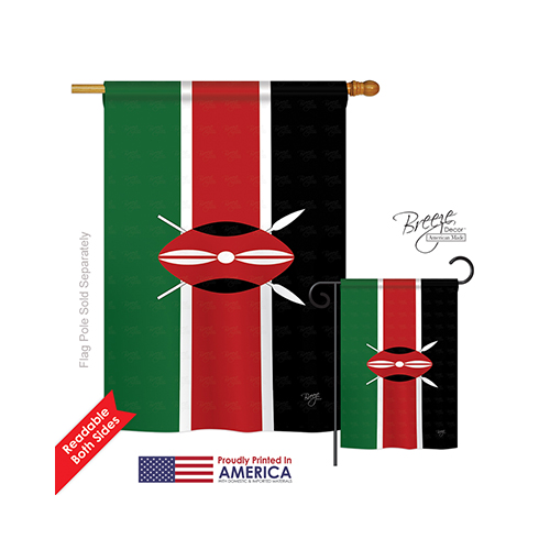 08242 Kenya 2-Sided Vertical Impression House Flag