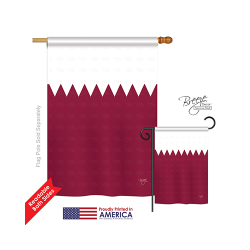 08267 Qatar 2-Sided Vertical Impression House Flag - 28 x 40 in.