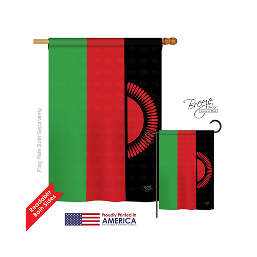 08285 Malawi 2-Sided Vertical Impression House Flag - 28 x 40 in.