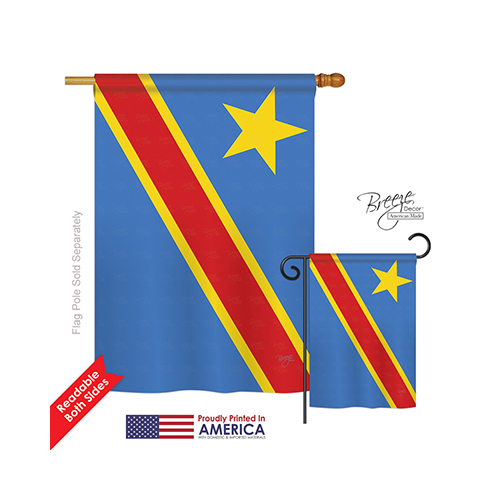 08291 DR Congo 2-Sided Vertical Impression House Flag - 28 x 40 in.