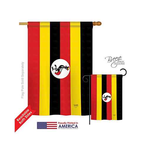08295 Uganda 2-Sided Vertical Impression House Flag - 28 x 40 in.